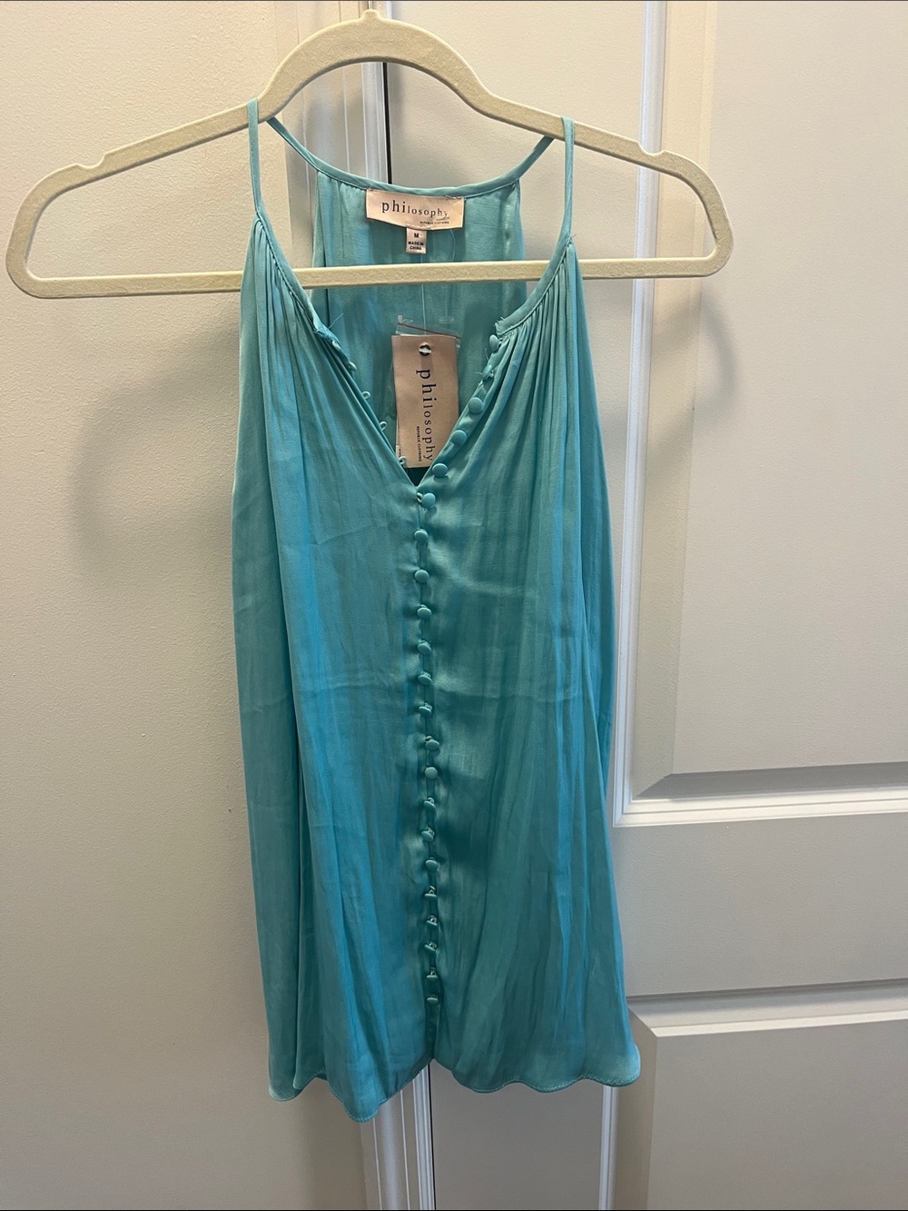 Philosophy Aqua Silk-Feel Button-Front Camisole